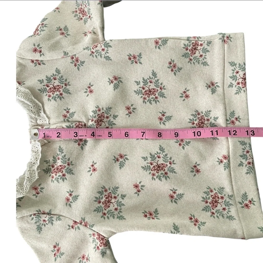 Nicole Miller New York Floral Long Sleeve Fleece Top and Pink Leggings Set